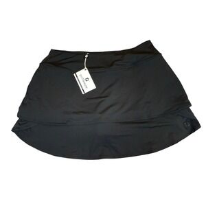 FootJoy GolfLeisure Womens XL Black Layered Skort Golf Skirt Athletic Stretch